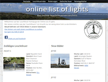 Tablet Screenshot of listoflights.org